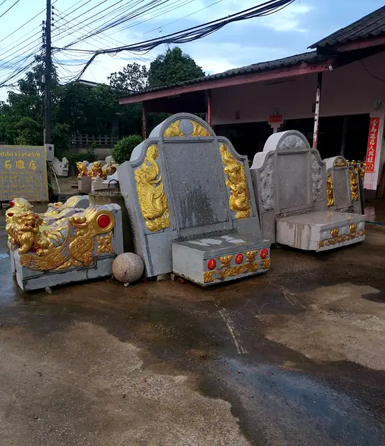 Headstones and side walls ready for delivery